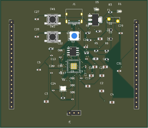 Native KiCad 3D render of a Synth PCB